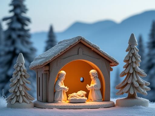 Presepe ceramico stile trentino