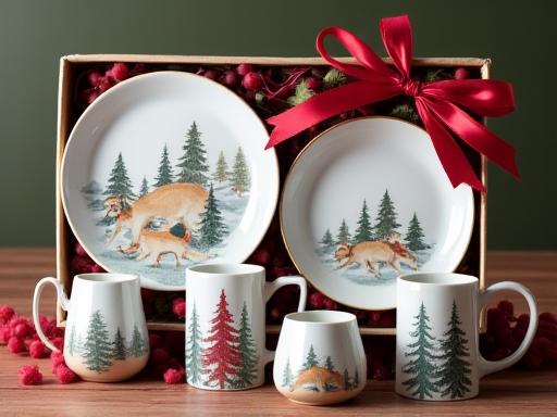 Set regalo ceramiche natalizie montagne